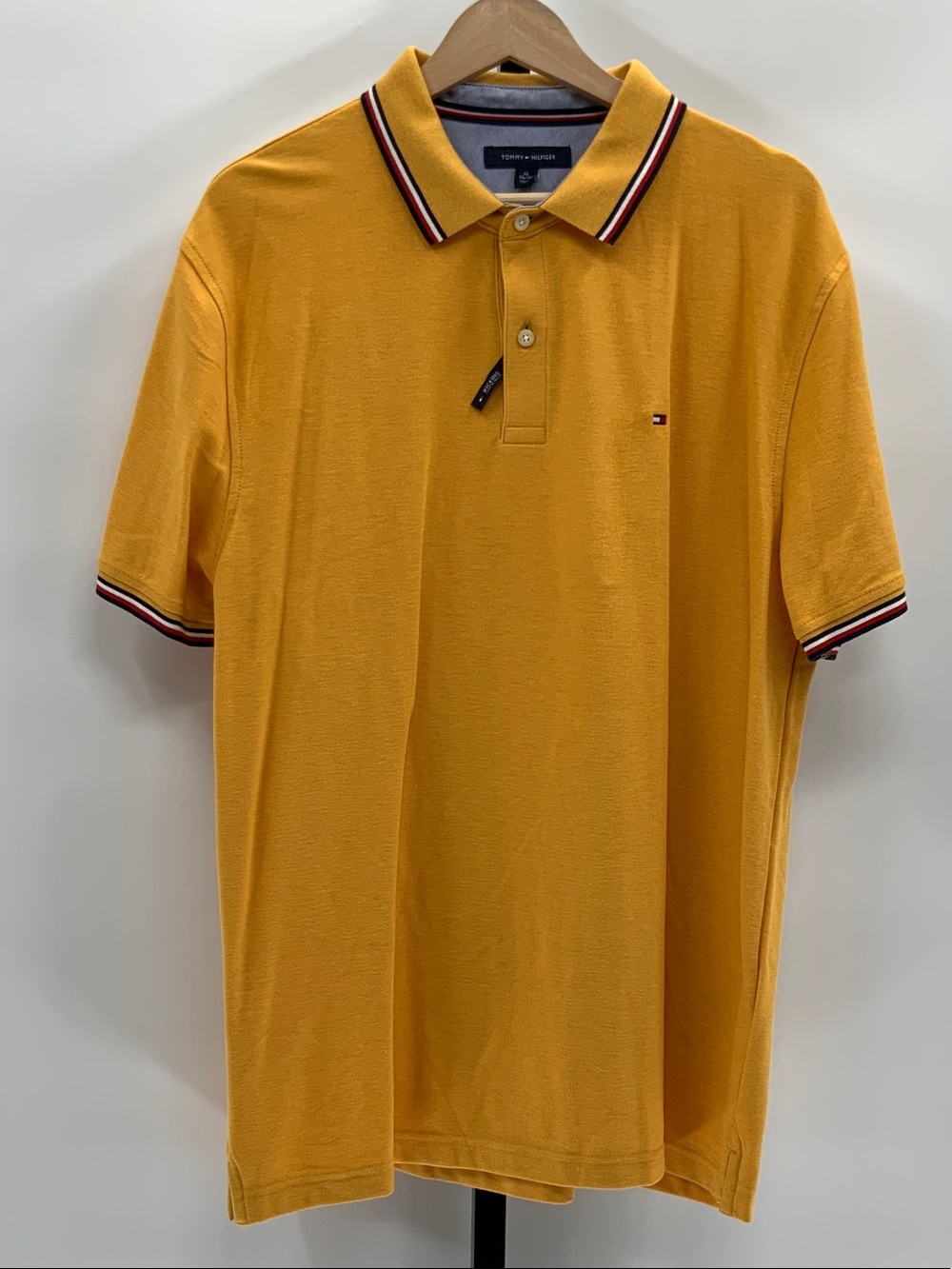 Tommy Hilfiger Men’s Golden Yellow Polo with Contrast Trim